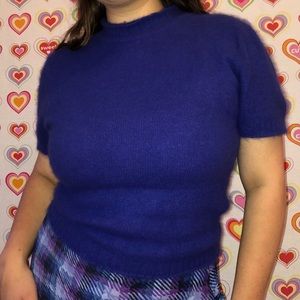 Vintage 90's Express Angora Fuzzy Cropped Sweater